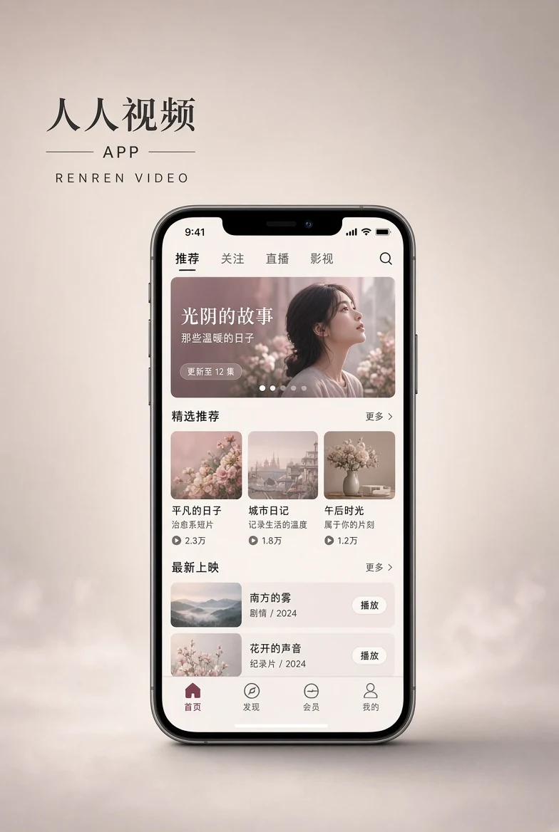 人人视频APP界面示意